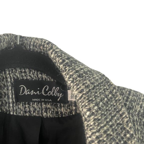 Dani Colby Vintage‎ 90s Plus Size 18W Tweed Button Up Trench Coat - Picture 5 of 10